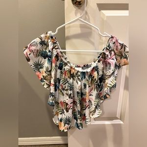 FREE with an item purchase * used crop top cover up from Bershka